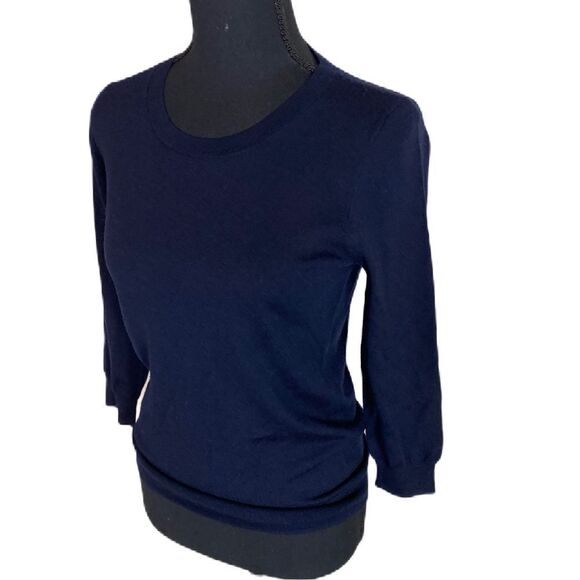 J. CREW LIGHTWEIGHT MERINO WOOL SWEATER IN Navy - Picture 3 of 12